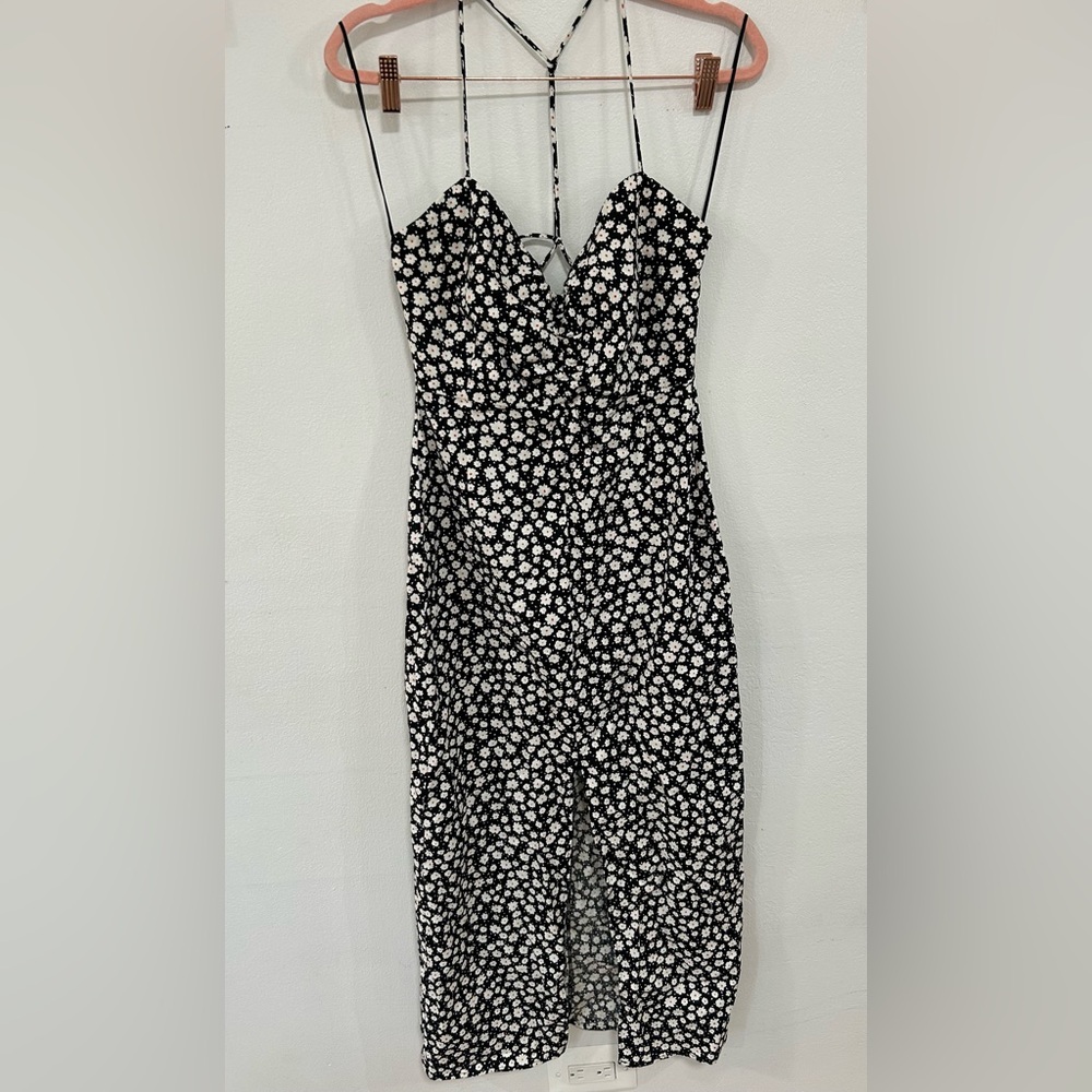 Zara Black and White Floral Mini Dress